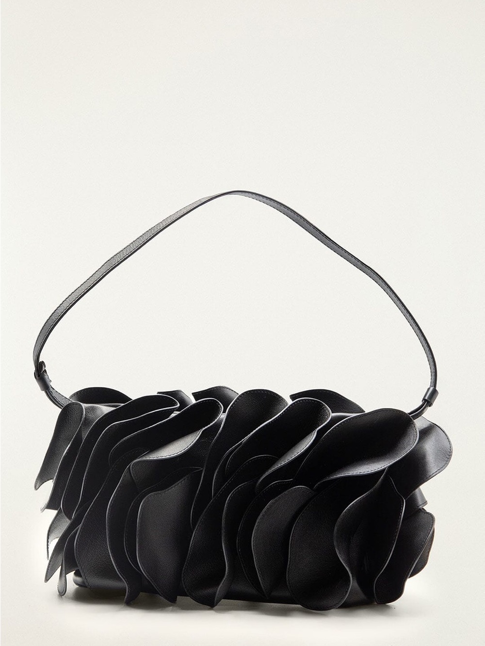 FARM RIO Black Leather Shoulder Flower Bag